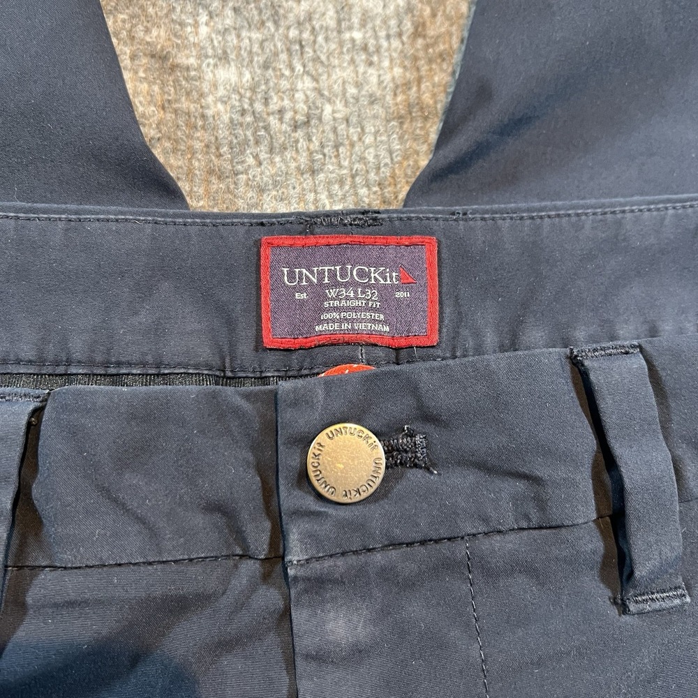 UNTUCKit Men's Chino Pants 34x32 Navy Blue Business‎ Comfort Office wear - Picture 3 of 9